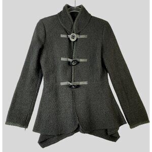 Cynthia Rowley Wool Peplum Coat Jacket Blazer  Small Goth Punk Vampire Rock Hot